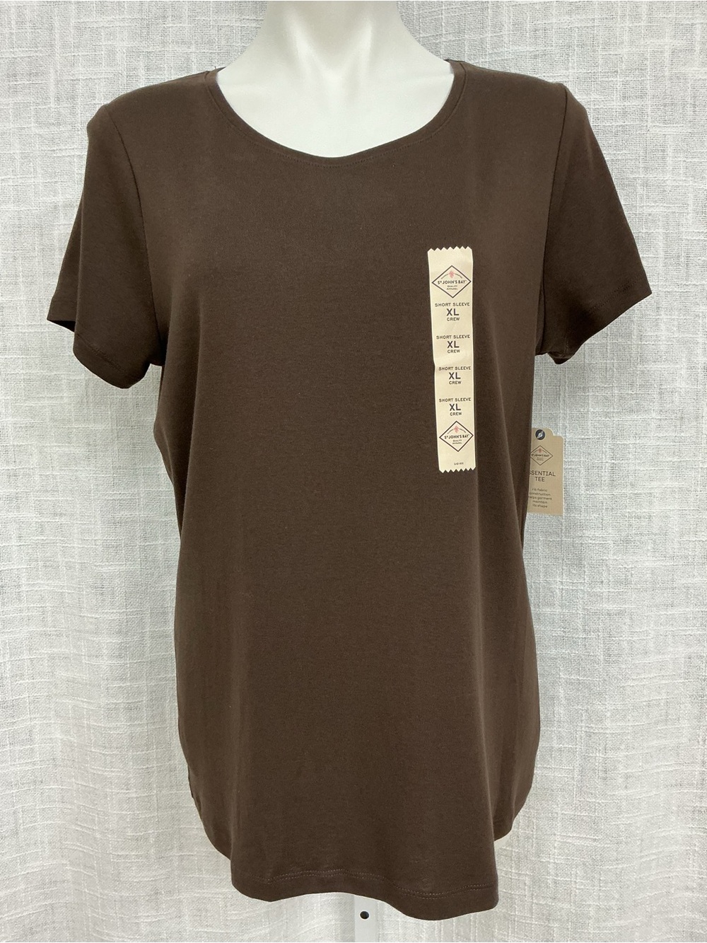 St. John's Bay Short Sleeve Crewneck Top - Brown